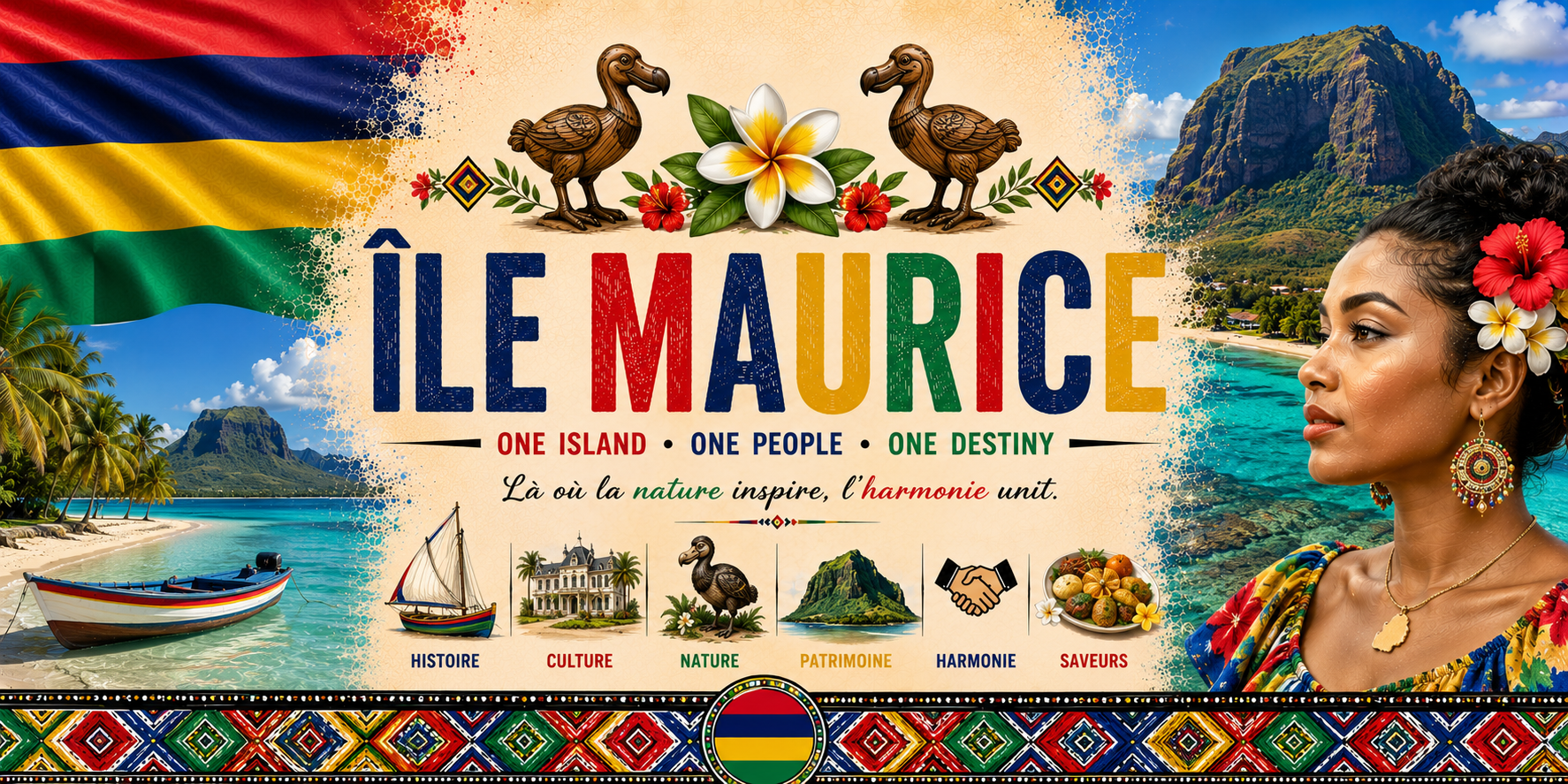 Mug Souvenir Île Maurice - Lagon & Paradis Tropical