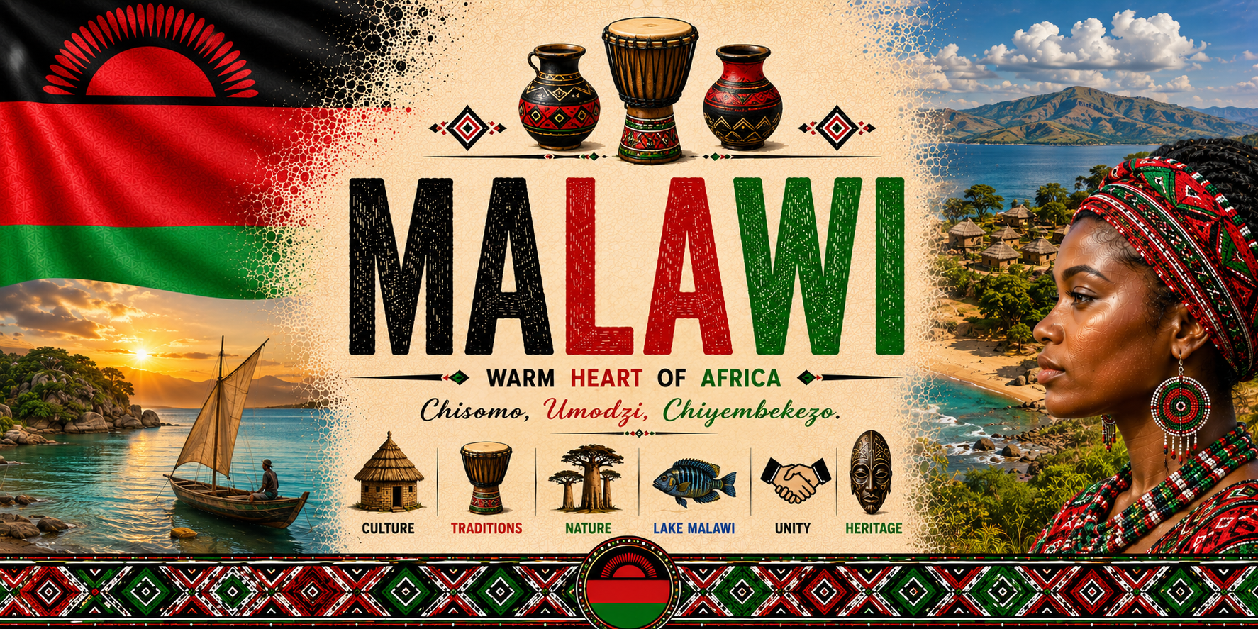 Mug Souvenir Malawi - Lac & Cœur de l'Afrique