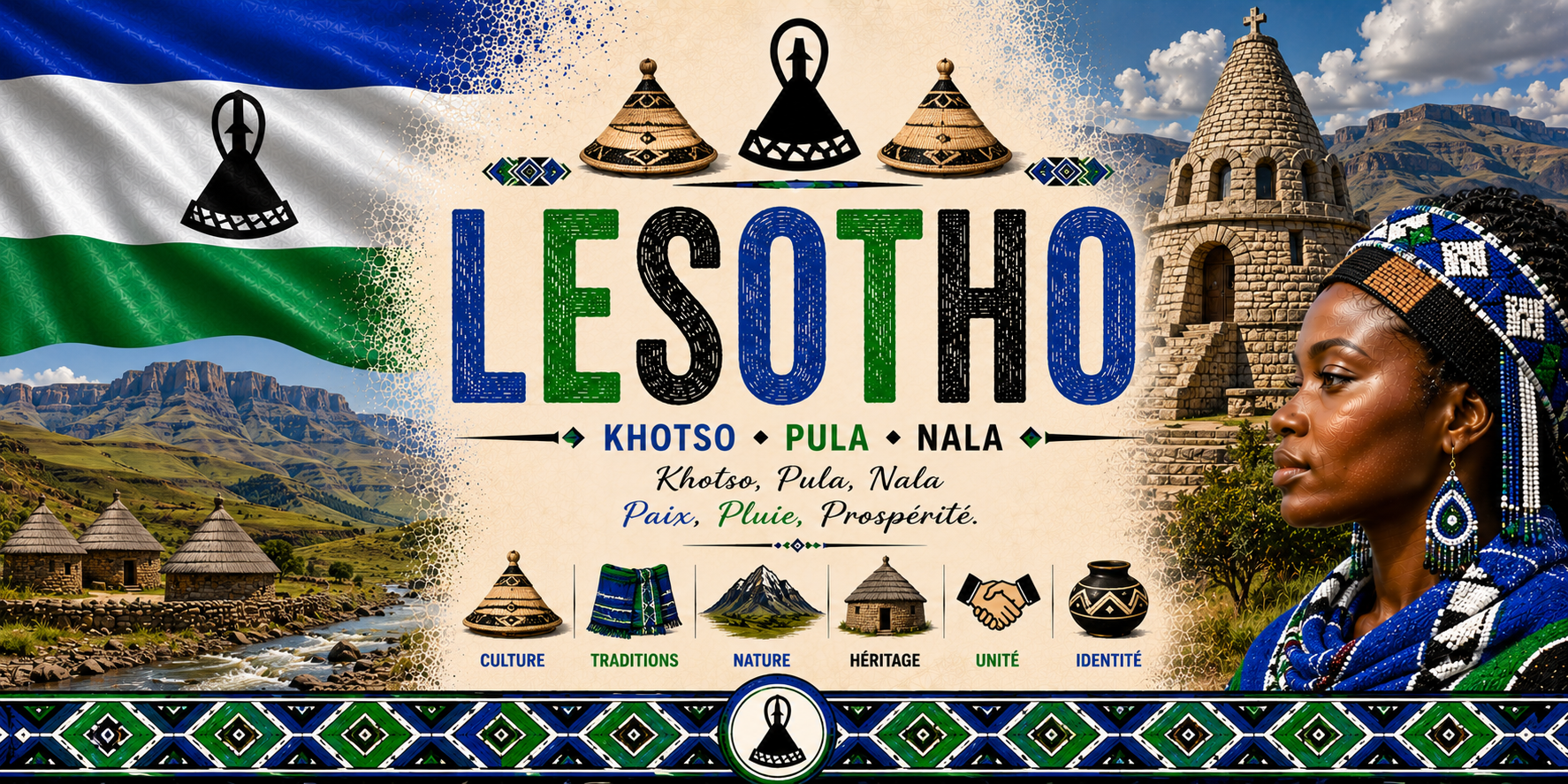 Mug Souvenir Lesotho - Royaume dans le Ciel