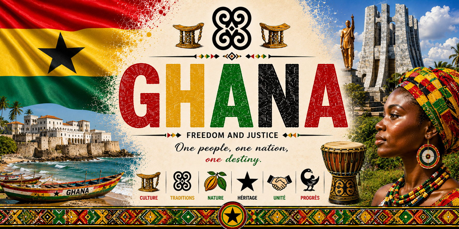 Mug Souvenir Ghana - Côte de l'Or & Traditions