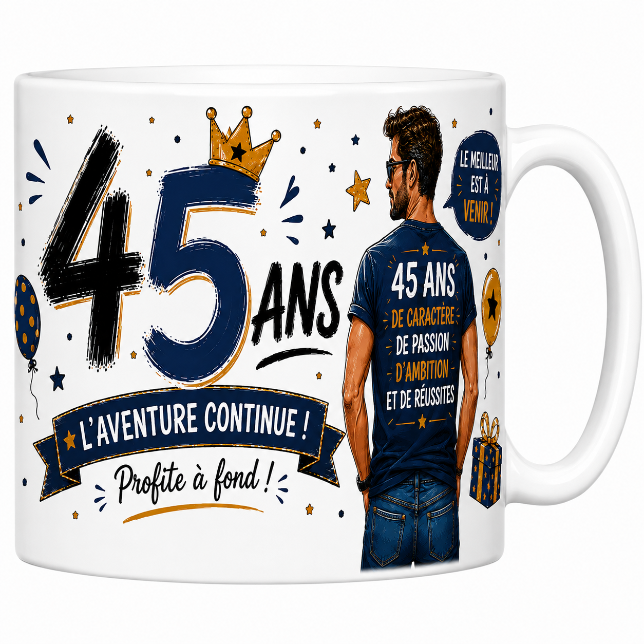 Mug 45 ans Homme - Le Meilleur est à Venir
