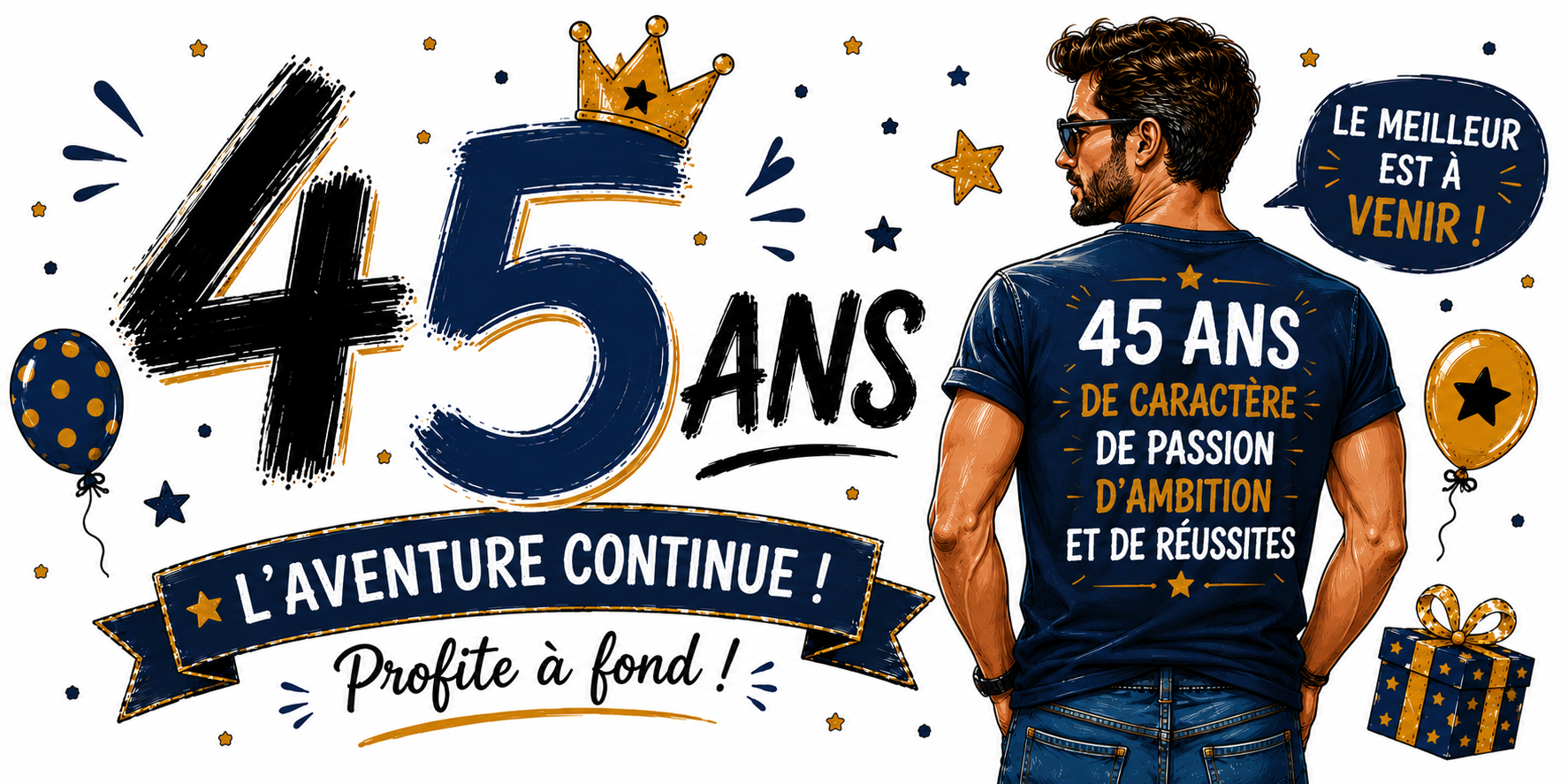 Mug 45 ans Homme - Le Meilleur est à Venir