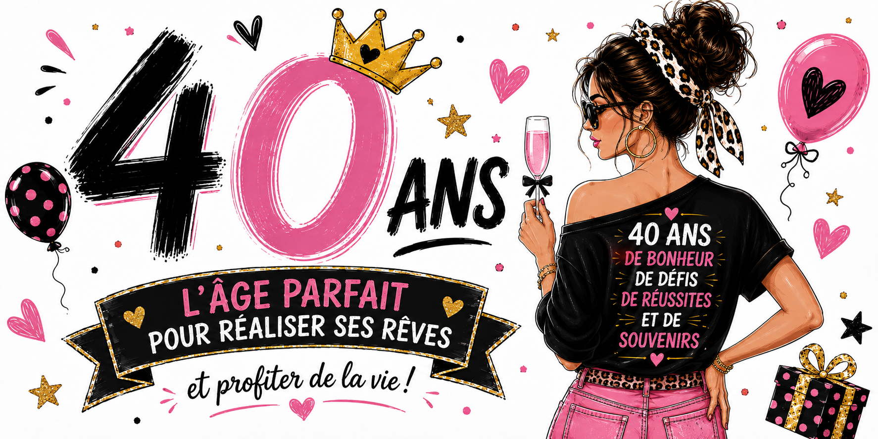 Mug 40 ans Femme - L'Âge Parfait pour Réaliser ses Rêves