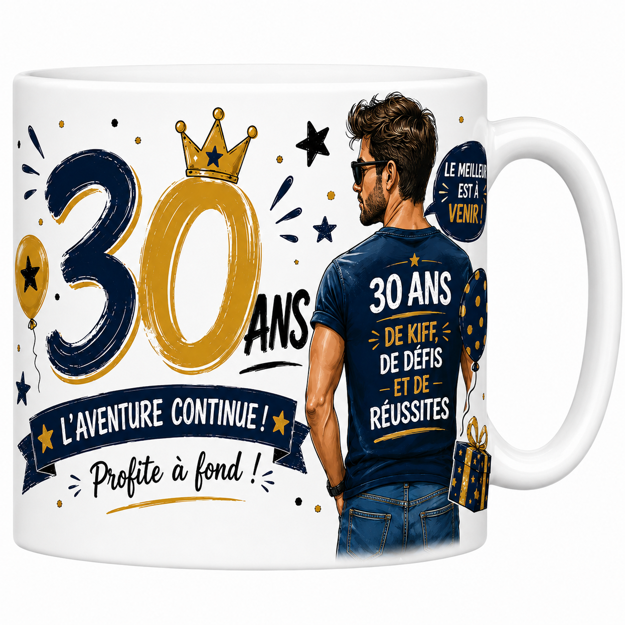 Mug 30 ans Homme - De Kiff, de Défis et de Réussites