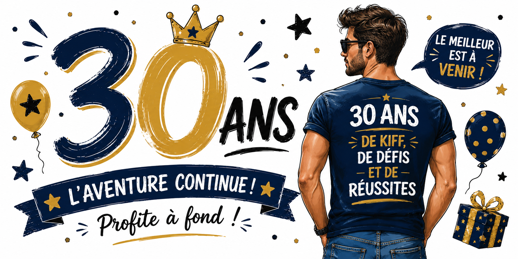 Mug 30 ans Homme - De Kiff, de Défis et de Réussites