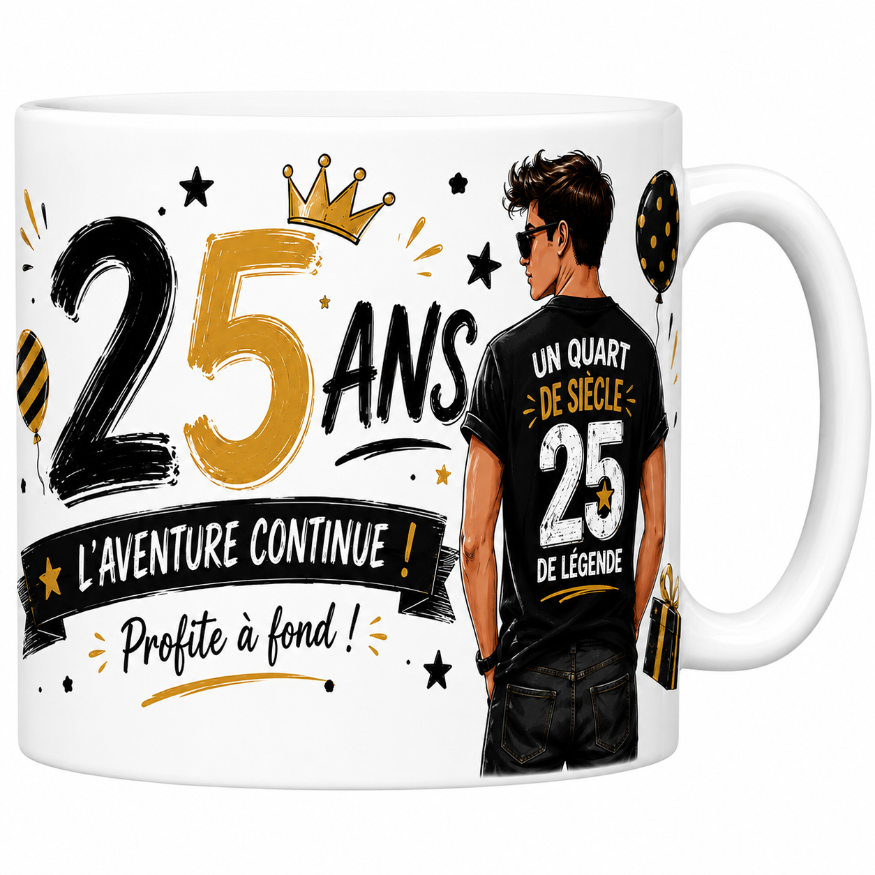 Mug 25 ans Homme - Un Quart de Siècle de Légende