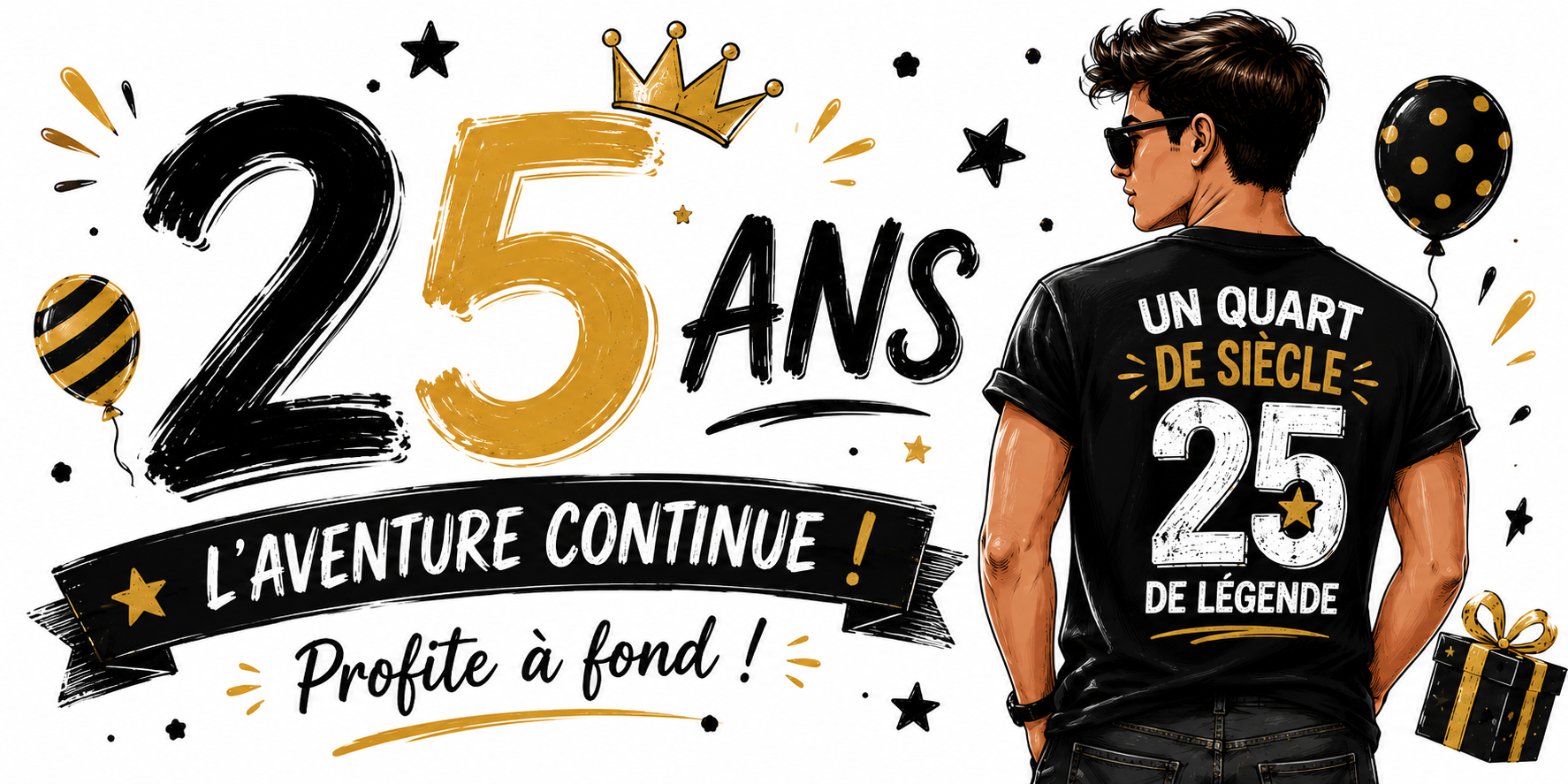 Mug 25 ans Homme - Un Quart de Siècle de Légende