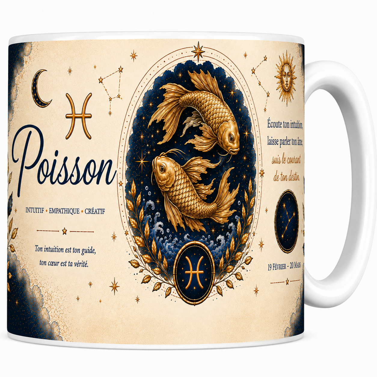 Mug Poissons - Signe d'Eau, Intuition & Empathie