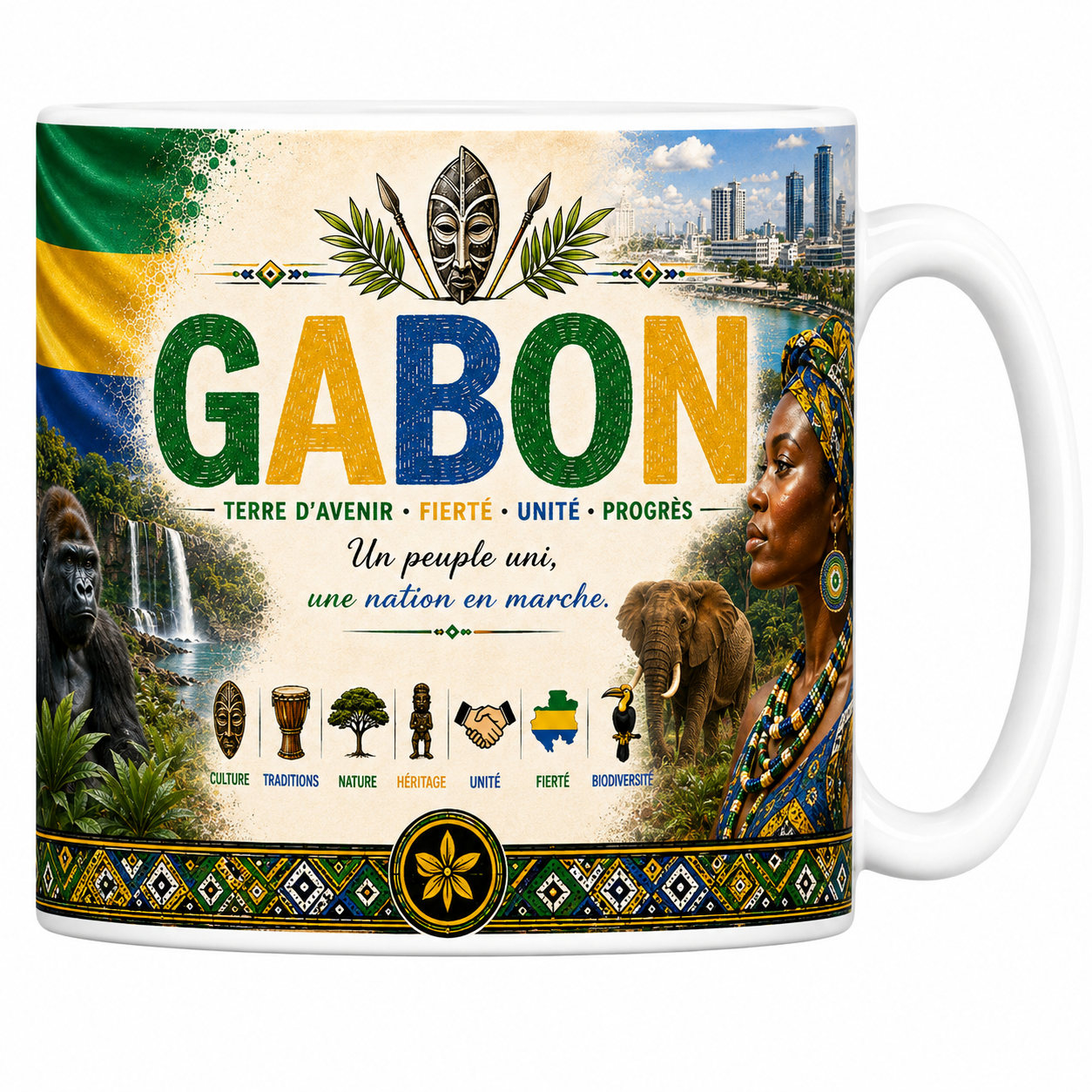 Mug Souvenir Gabon - Forêt Équatoriale & Nature