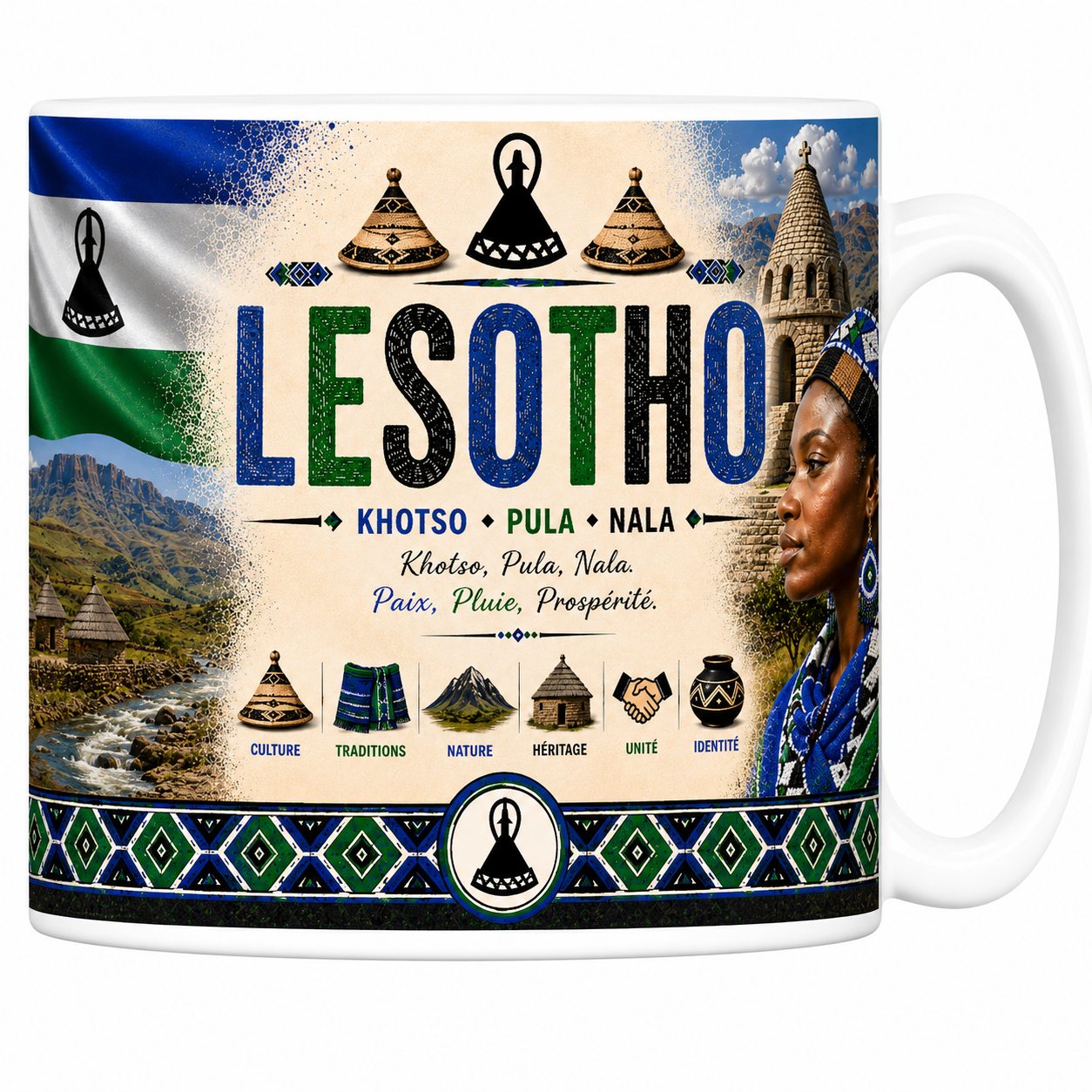 Mug Souvenir Lesotho - Royaume dans le Ciel