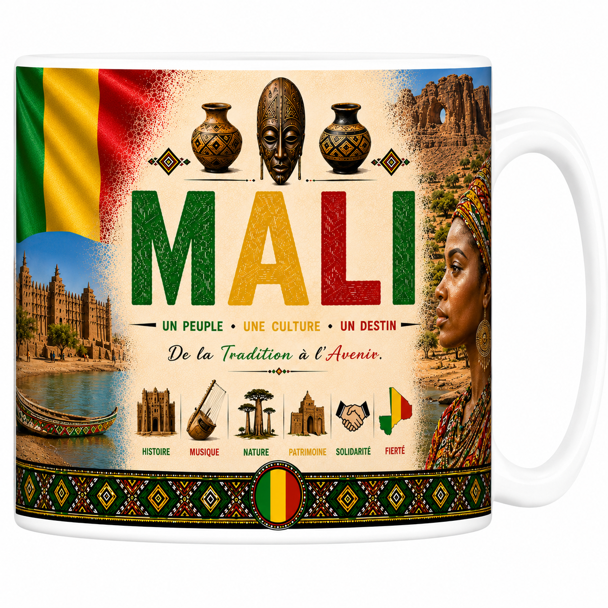 Mug Souvenir Mali - Djenné & Culture Mandingue