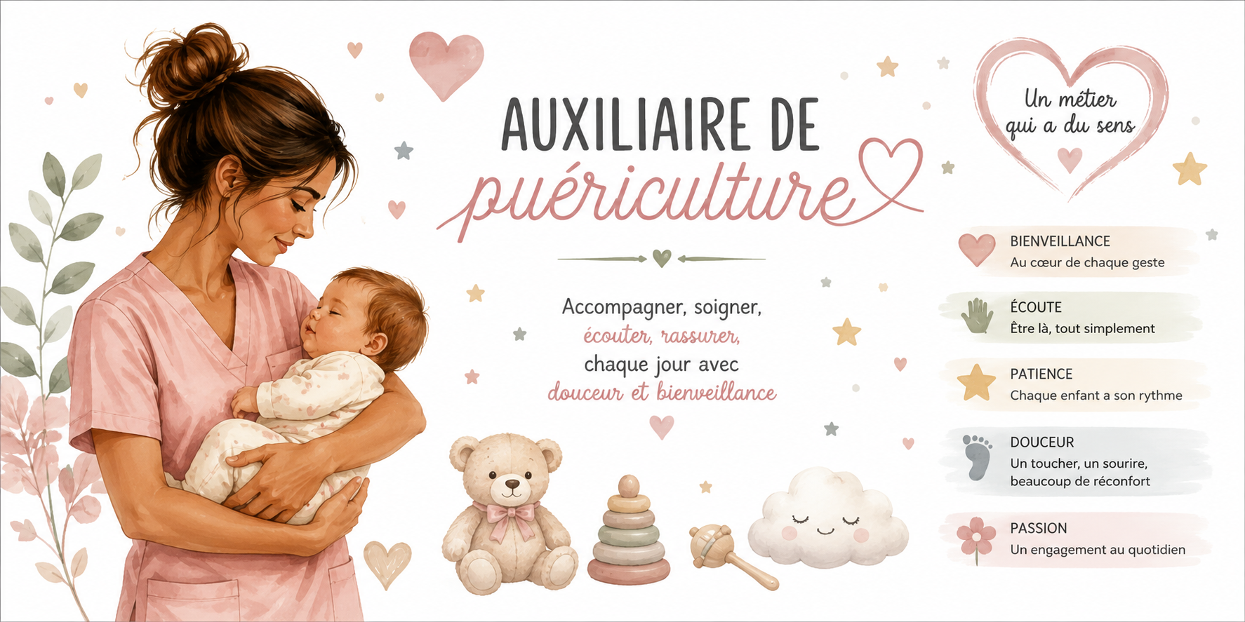 Mug Auxiliaire de Puériculture - Veiller sur les Tout-Petits