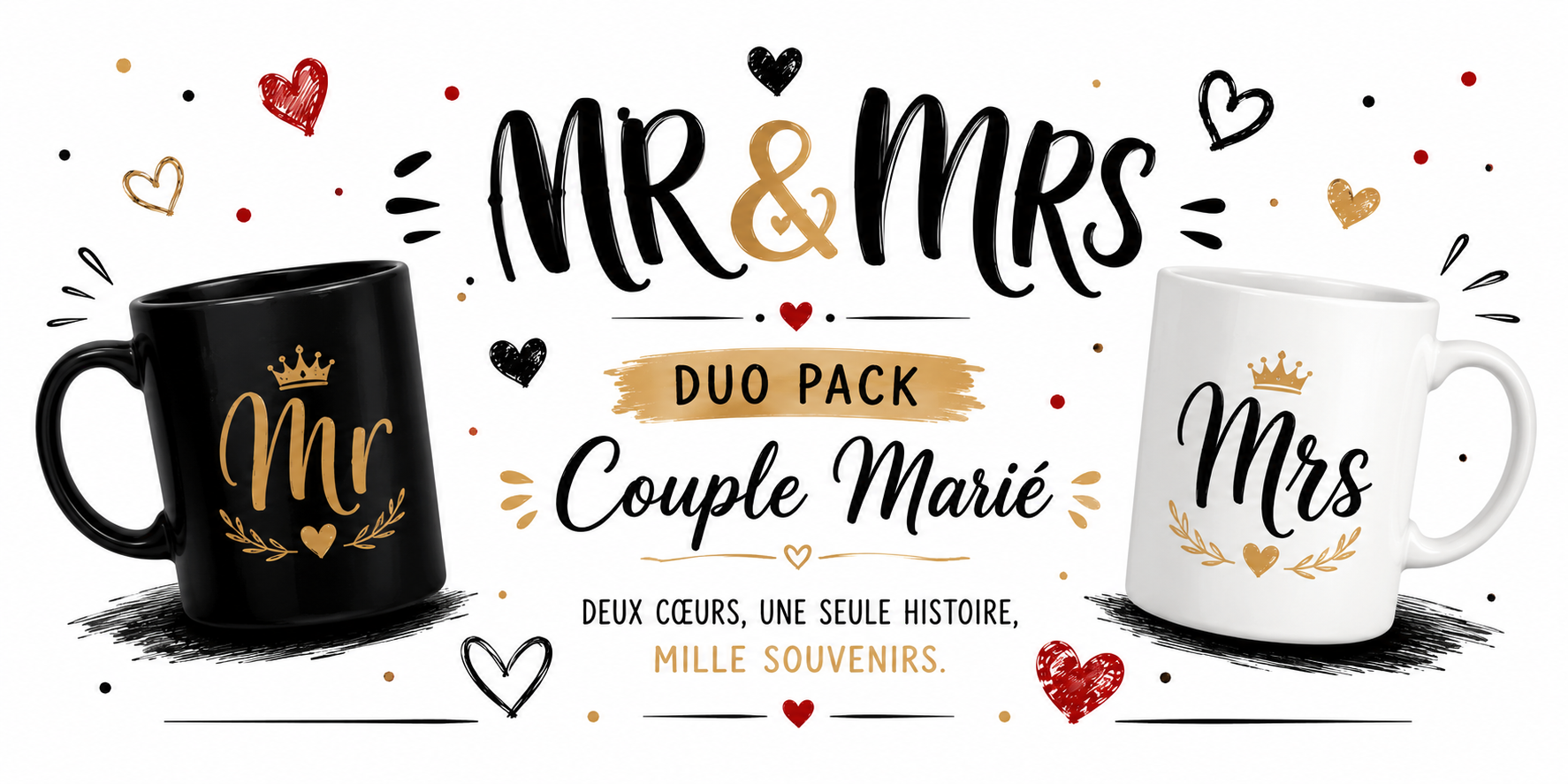 Mug Mr & Mrs Duo - Pack Couple Marié