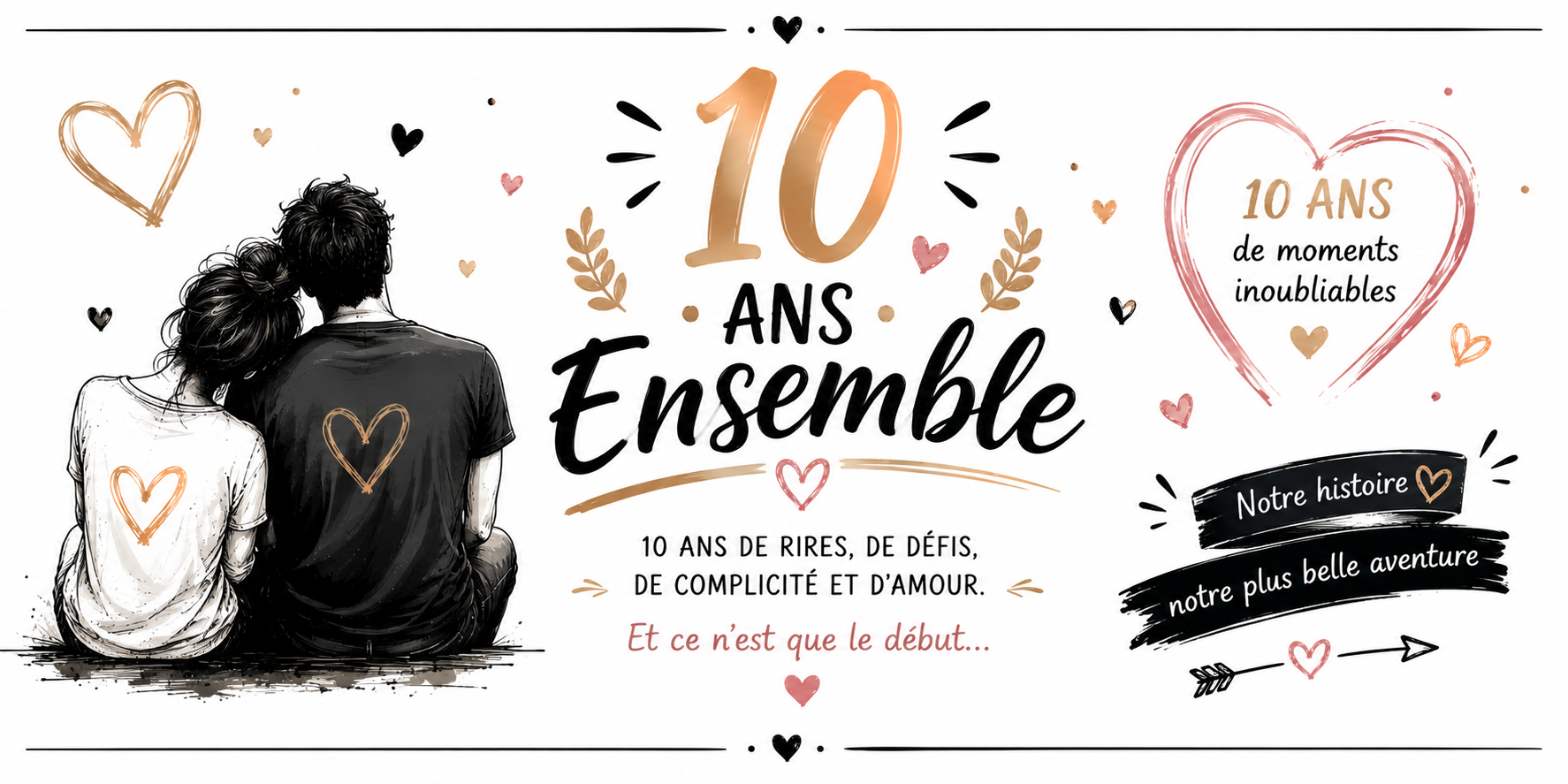 Mug 10 Ans Ensemble - Une Décennie d'Amour