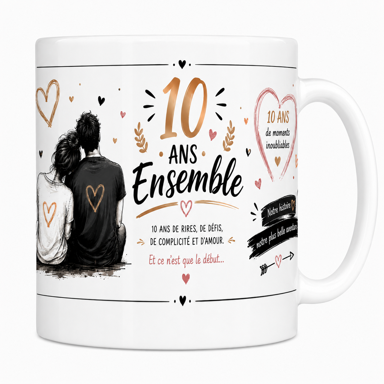 Mug 10 Ans Ensemble - Une Décennie d'Amour