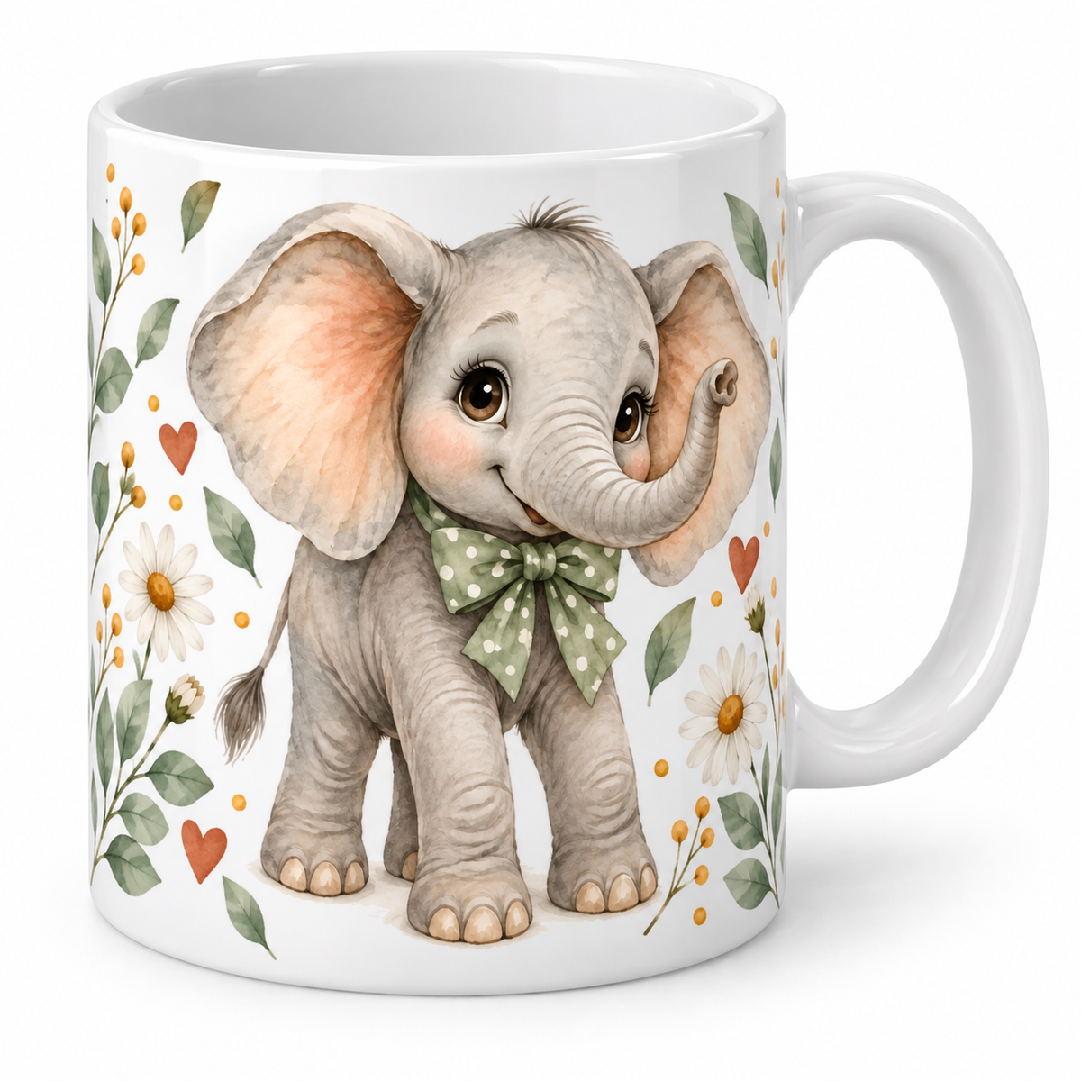 Mug Éléphanteau au nœud à pois