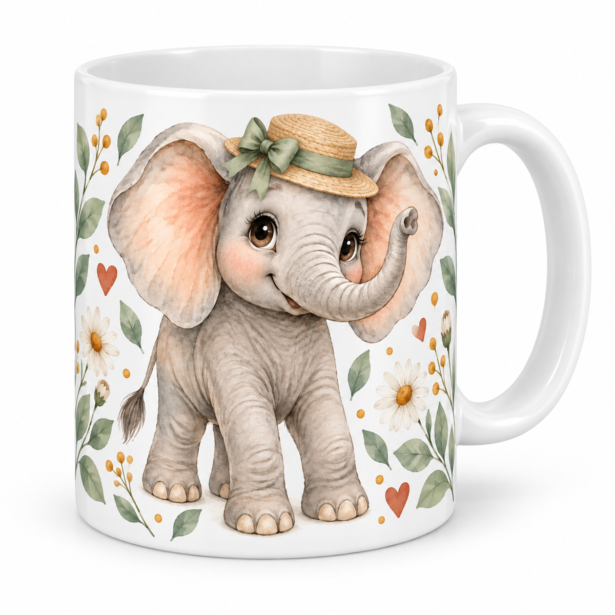 Mug Éléphanteau au chapeau de paille