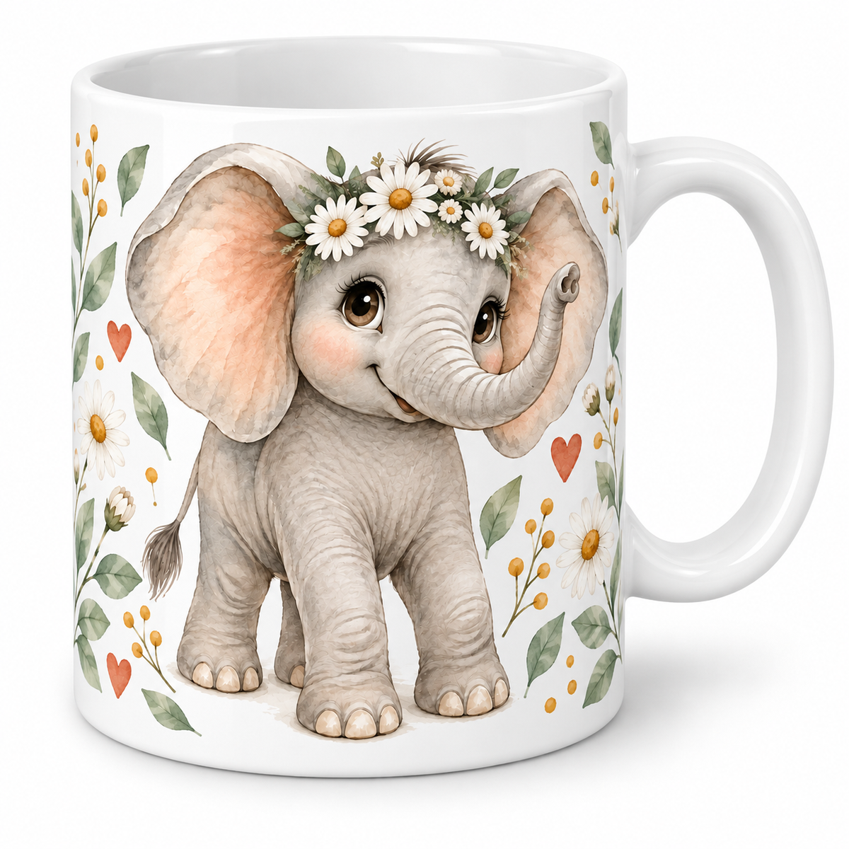 Mug Éléphanteau à la couronne de fleurs