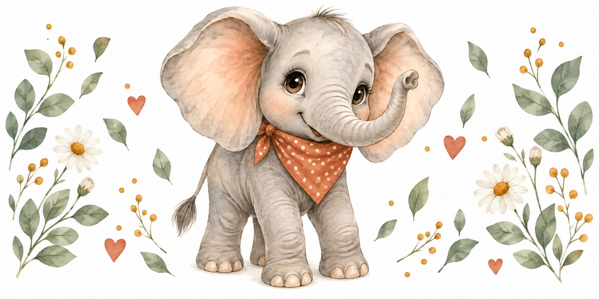 Visuel Éléphant foulard