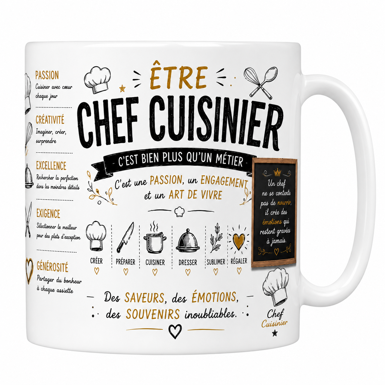 Mug Chef Cuisinier - Plus qu'un Métier, Une Vocation