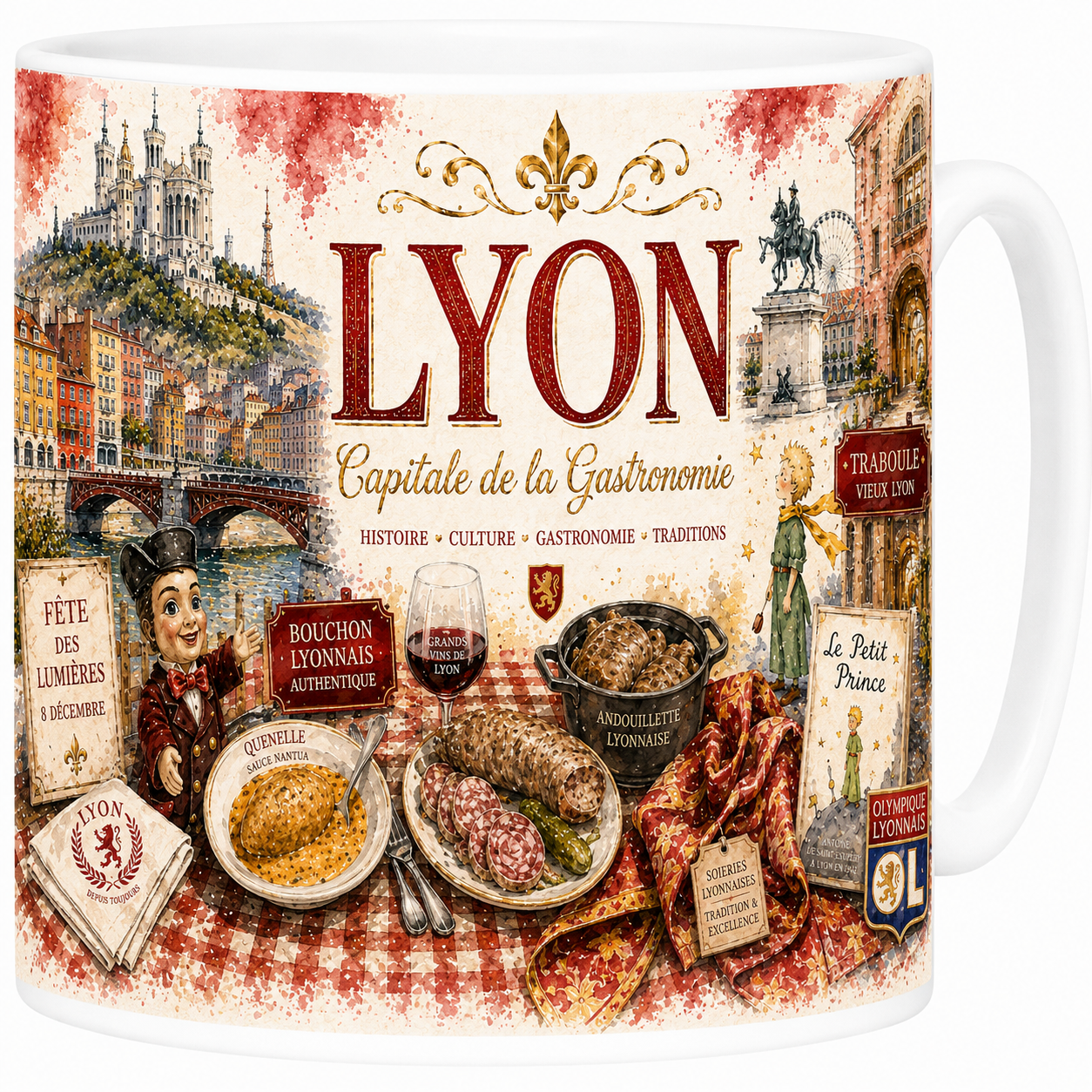 Mug Lyon - Capitale de la Gastronomie, L'Art de Vivre Lyonnais