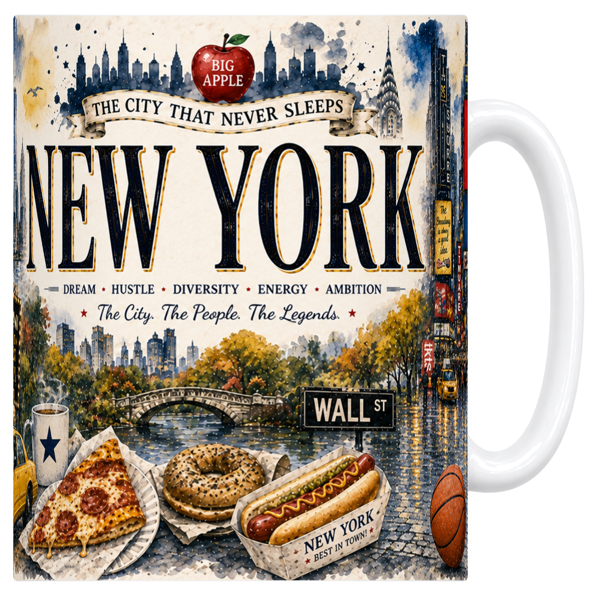 Mug blanc en céramique 330 ml illustré d'une affiche de New York