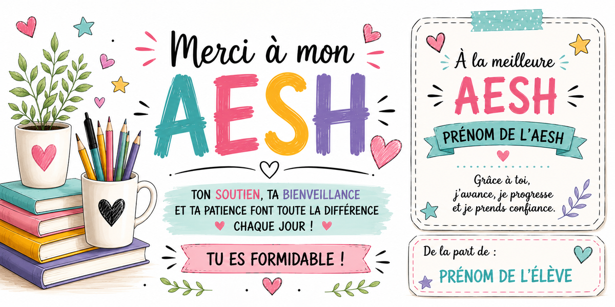 Design imprimé du mug AESH Personnalisé, AESH personnalisé, prénom et élève