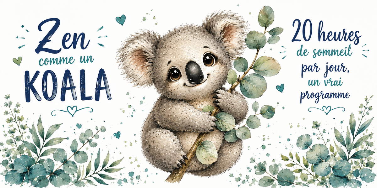 Visuel « Zen comme un koala, 20 heures de sommeil par jour, un vrai programme »