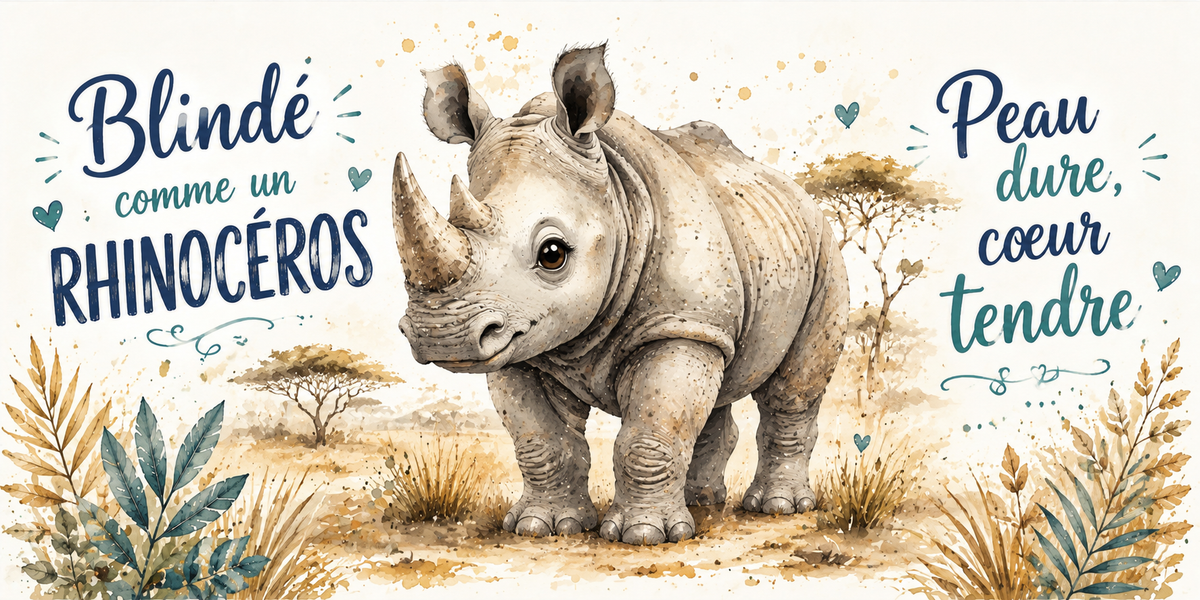 Visuel « Blindé comme un rhinocéros, peau dure, cœur tendre »