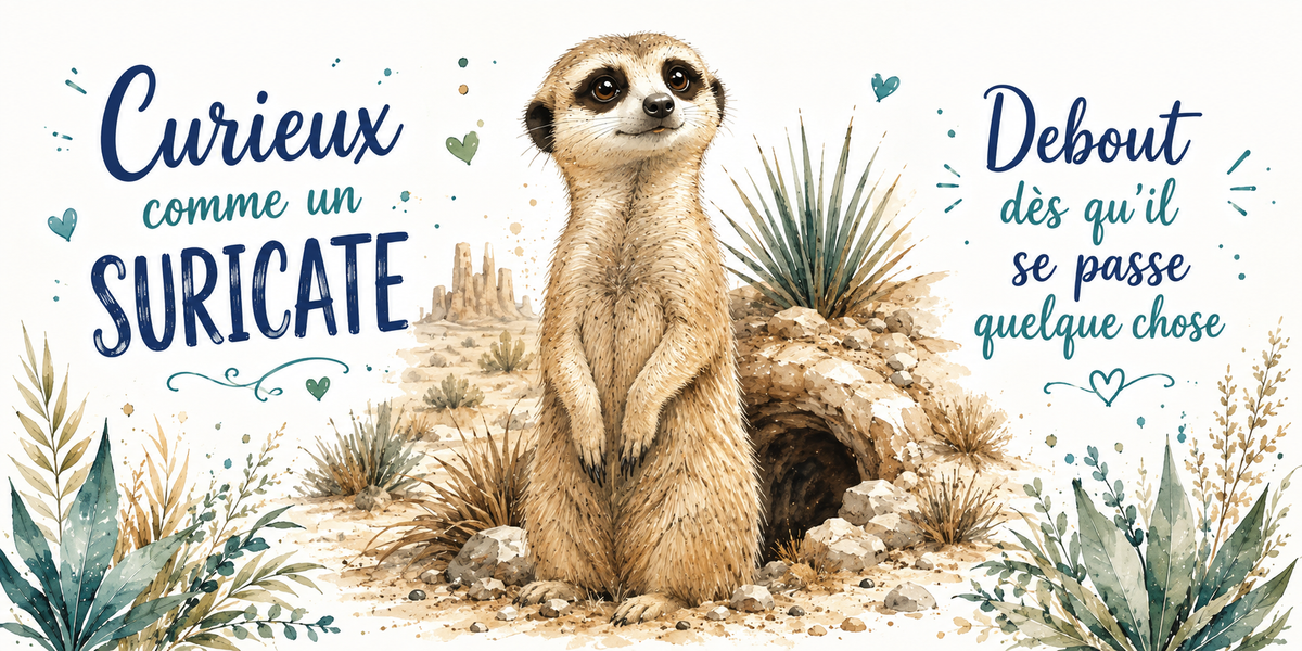 Visuel « Curieux comme un suricate, debout dès qu'il se passe quelque chose »
