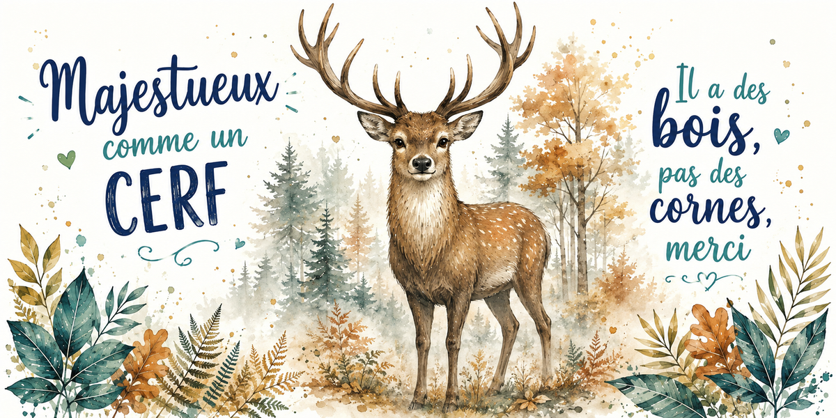 Visuel « Majestueux comme un cerf, il a des bois, pas des cornes, merci »