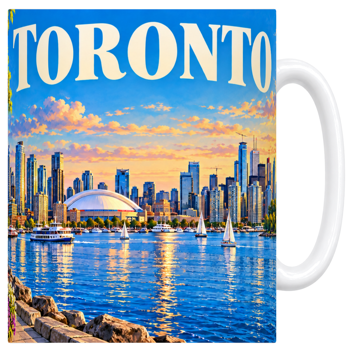 Mug blanc en céramique 330 ml illustré d'une affiche de Toronto
