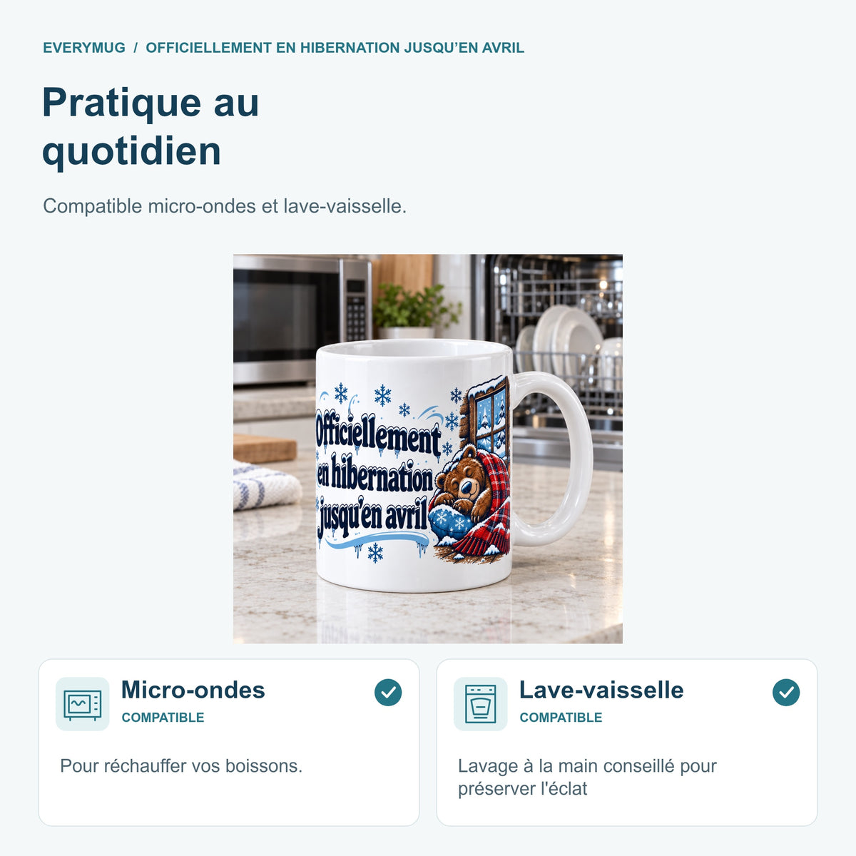 Mug Officiellement en hibernation jusqu’en avril — micro-ondes-lave-vaisselle