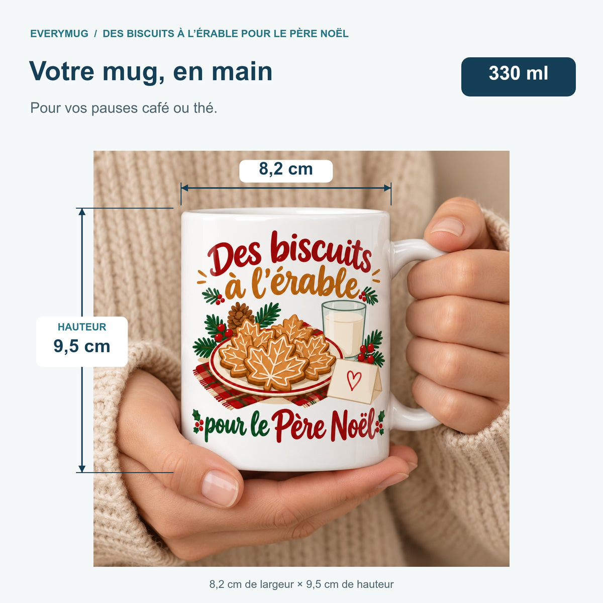 Mug Des biscuits à l’érable pour le Père Noël — dimensions