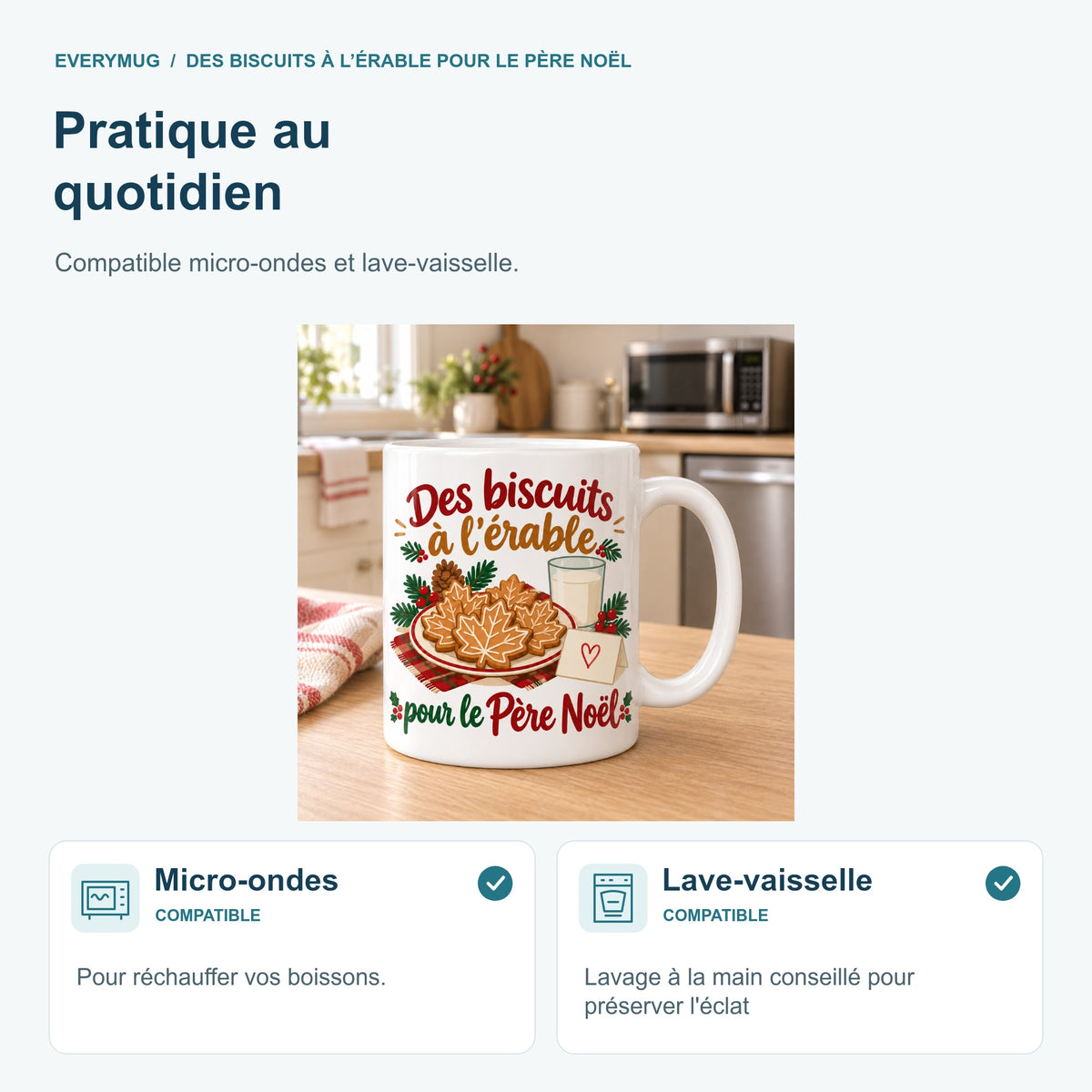 Mug Des biscuits à l’érable pour le Père Noël — micro-ondes-lave-vaisselle