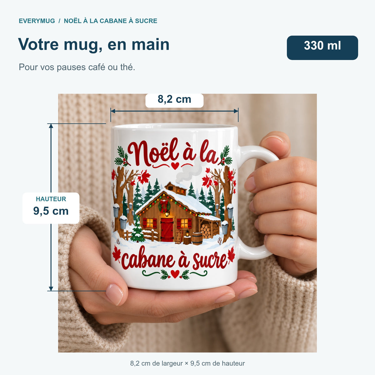 Mug Noël à la cabane à sucre — dimensions