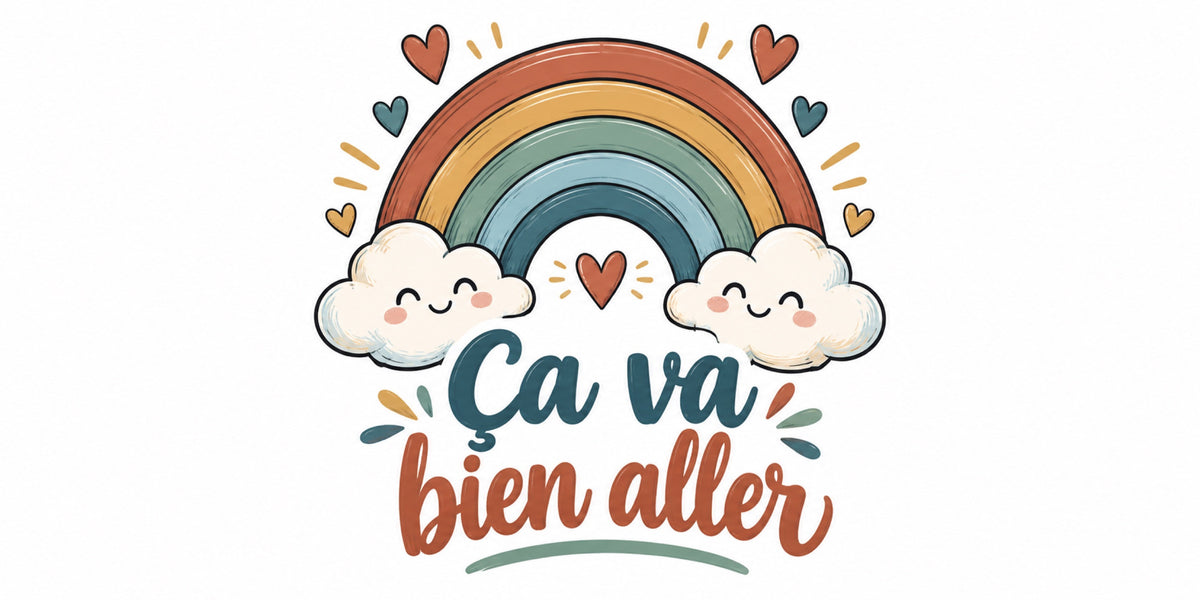 Visuel du mug « Ça va bien aller », expression québécoise illustrée
