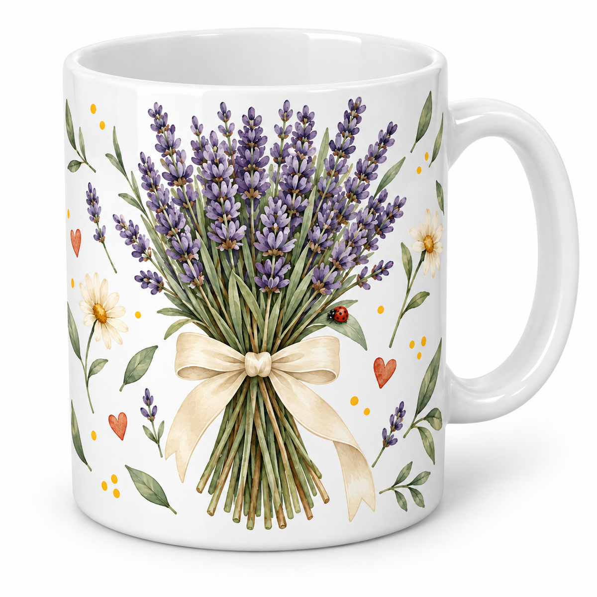Mug Lavande au nœud écru