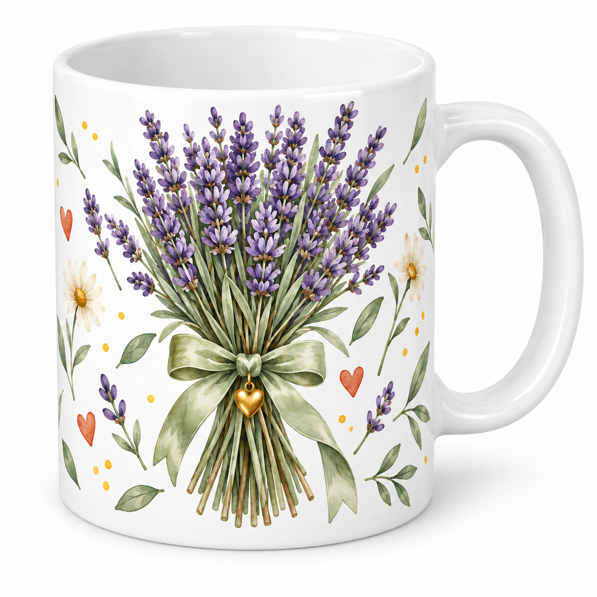 Mug Lavande au médaillon cœur