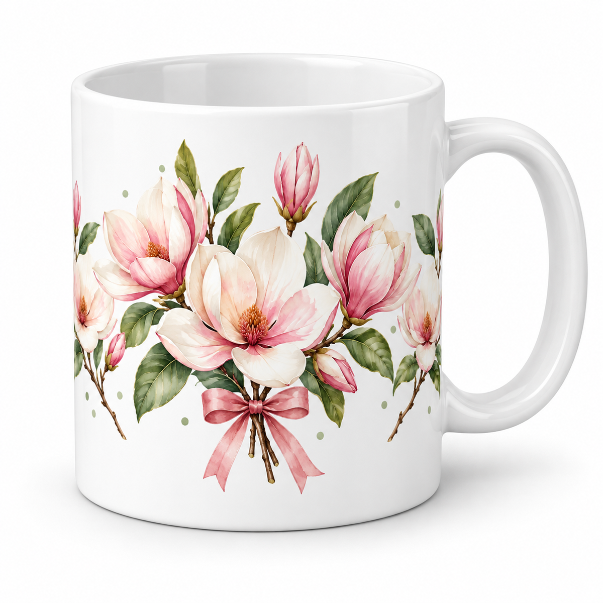 Mug Magnolia ruban rose