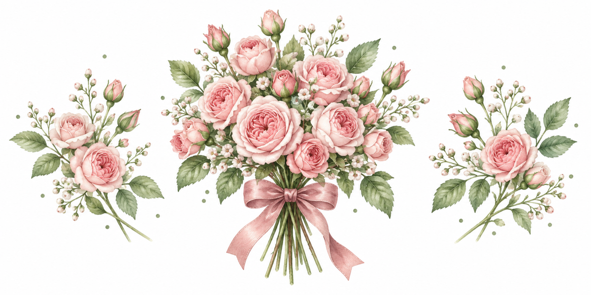 Visuel Mini-Roses ruban rose