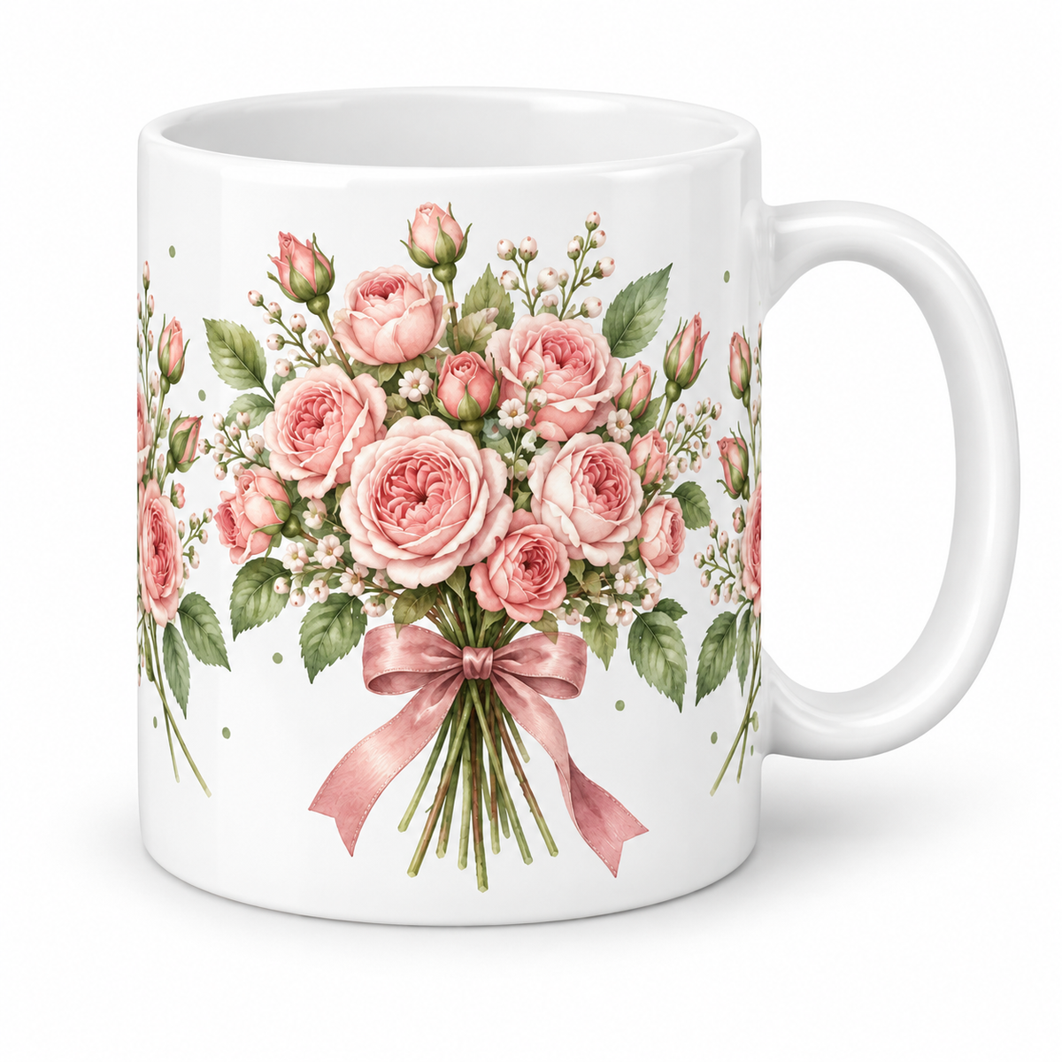 Mug Mini-Roses ruban rose
