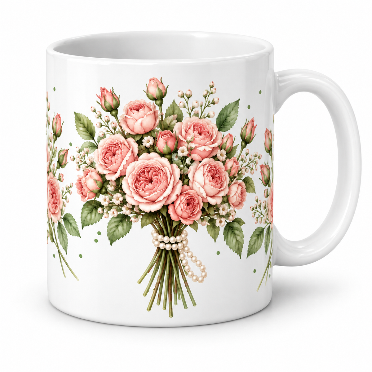 Mug Mini-Roses collier de perles