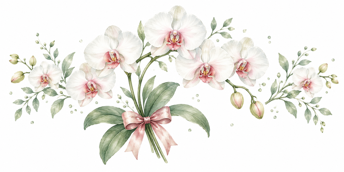 Visuel Orchidées ruban rose