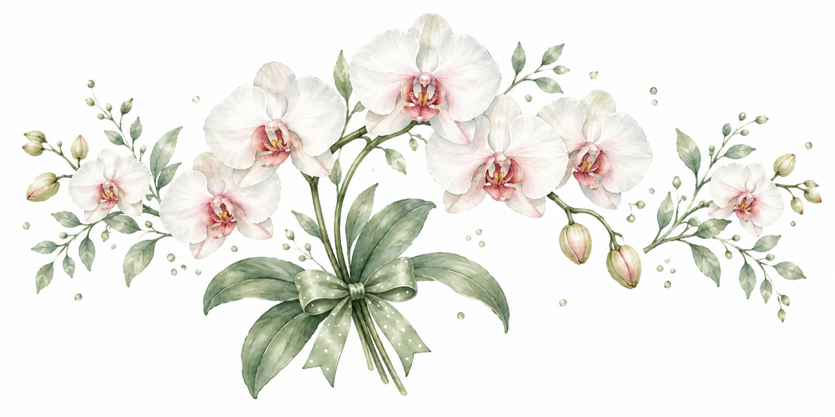 Visuel Orchidées ruban sauge