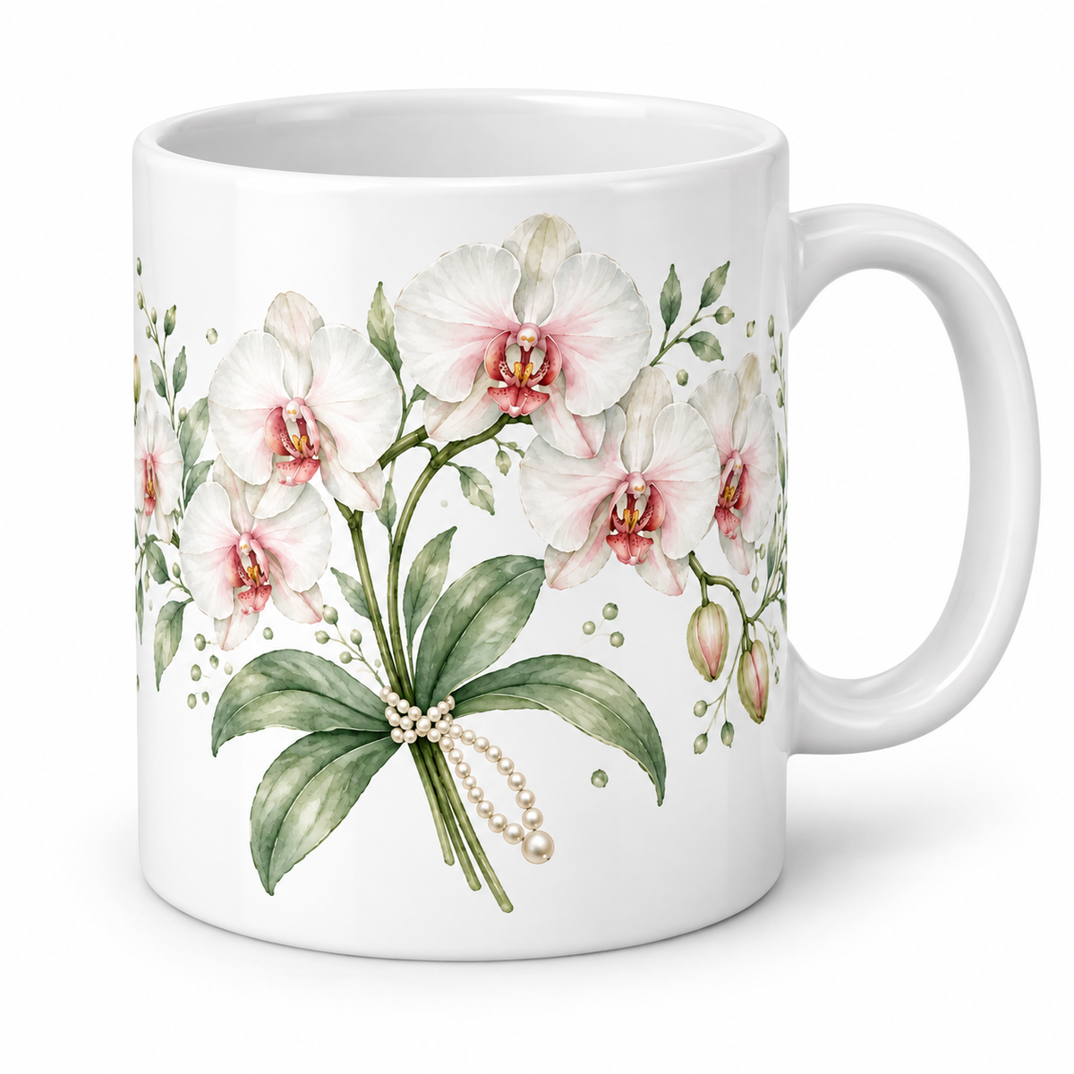 Mug Orchidées collier de perles