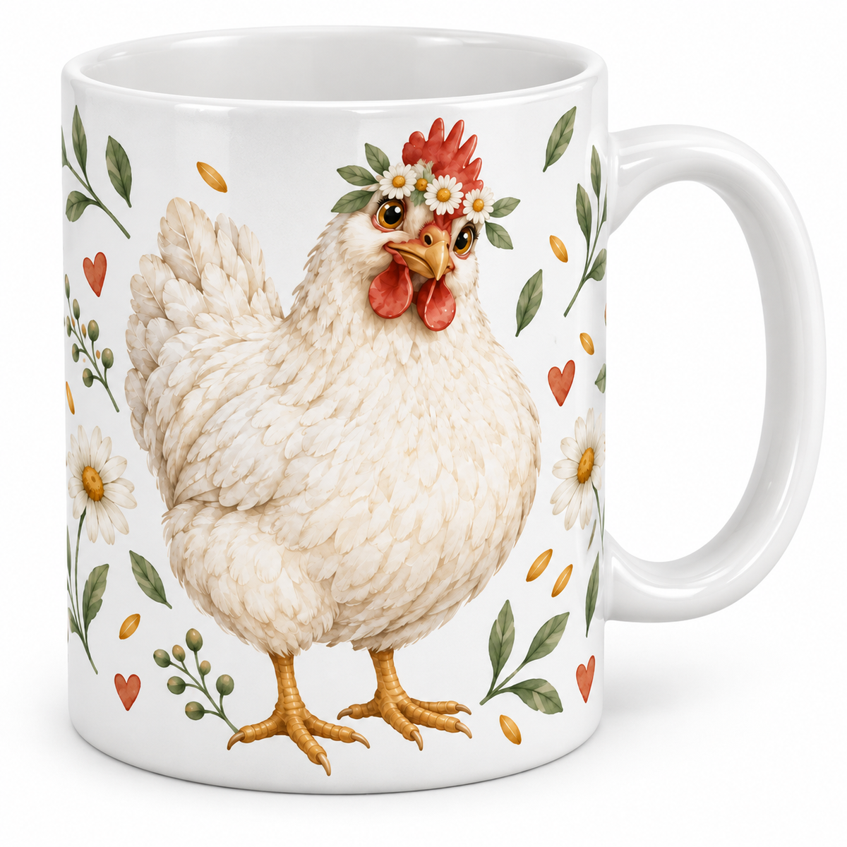 Mug Poule couronne de fleurs