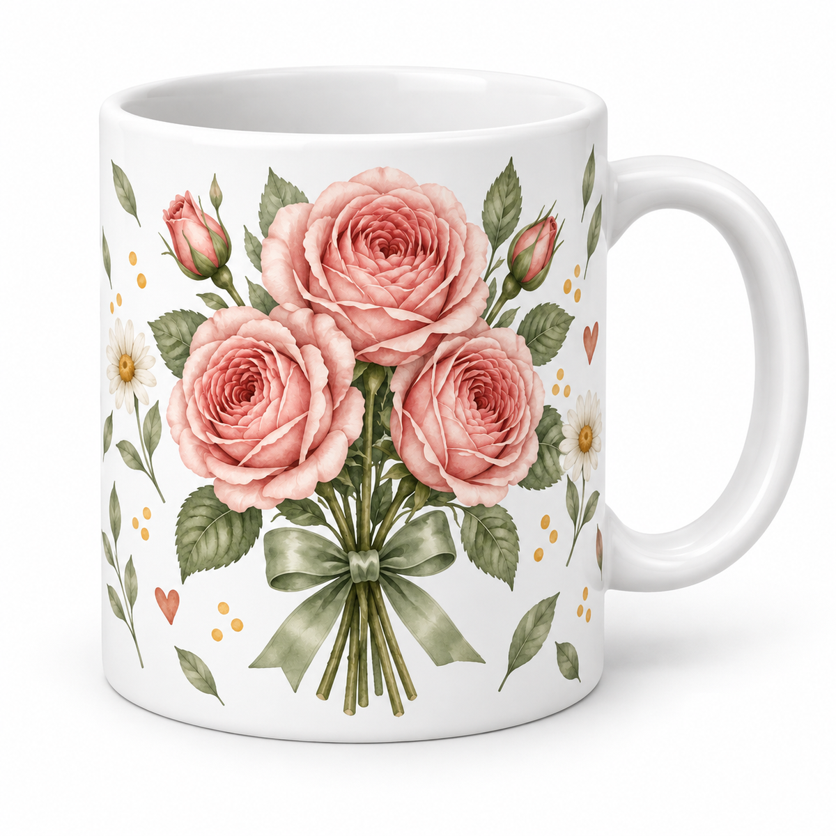Mug Roses au nœud vert