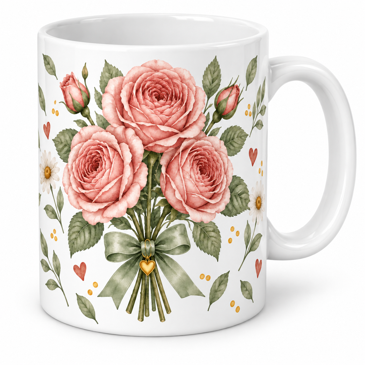 Mug Roses au médaillon cœur
