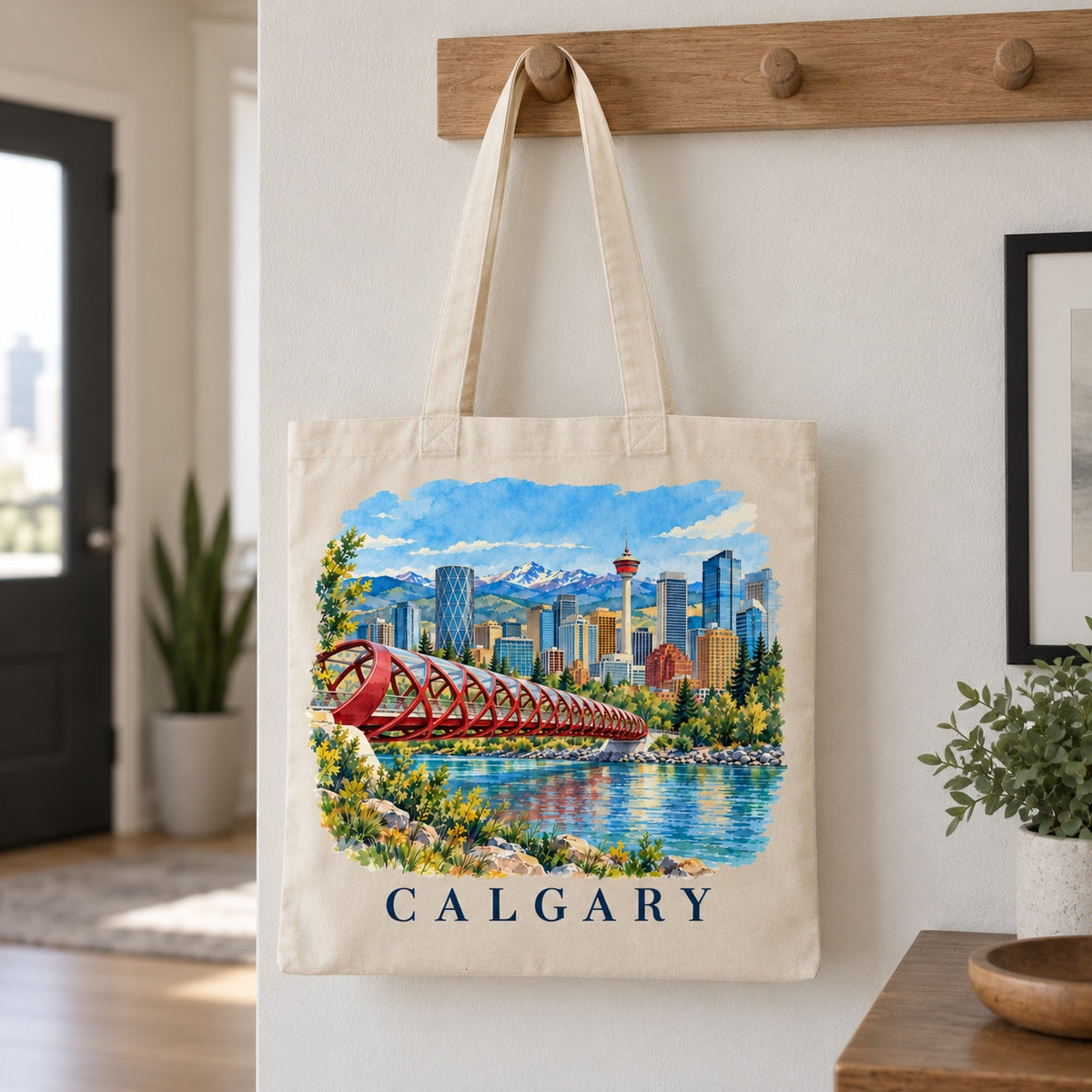 Tote bag Calgary Essentiel suspendu à une patère